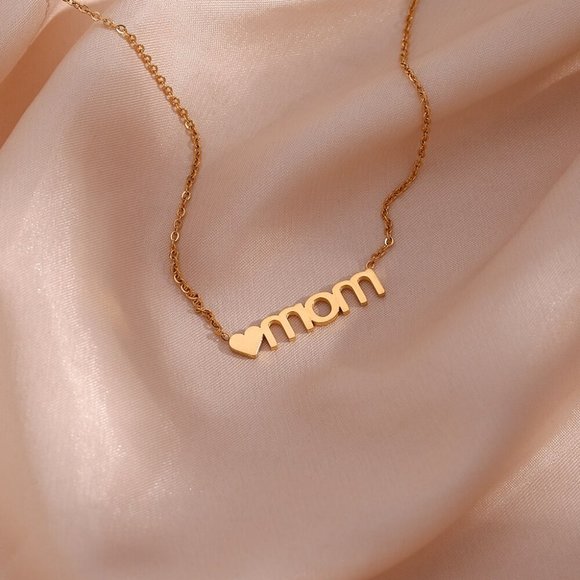 Mom Heart Pendant Necklace Love 18K Gold Plated‎ Stainless Steel - Picture 8 of 8